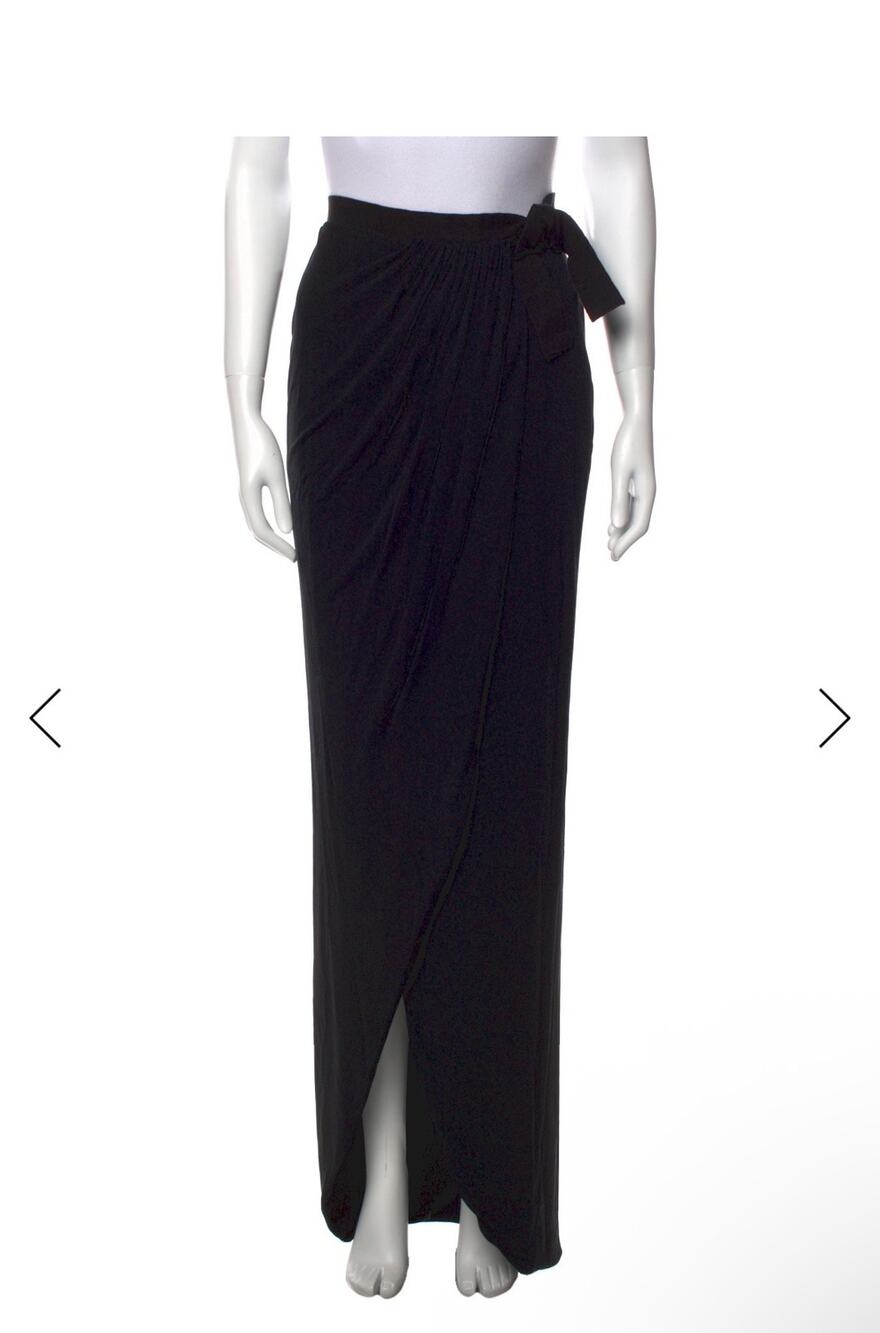 Black Draped Maxi Giambattista Valli Skirt Size M